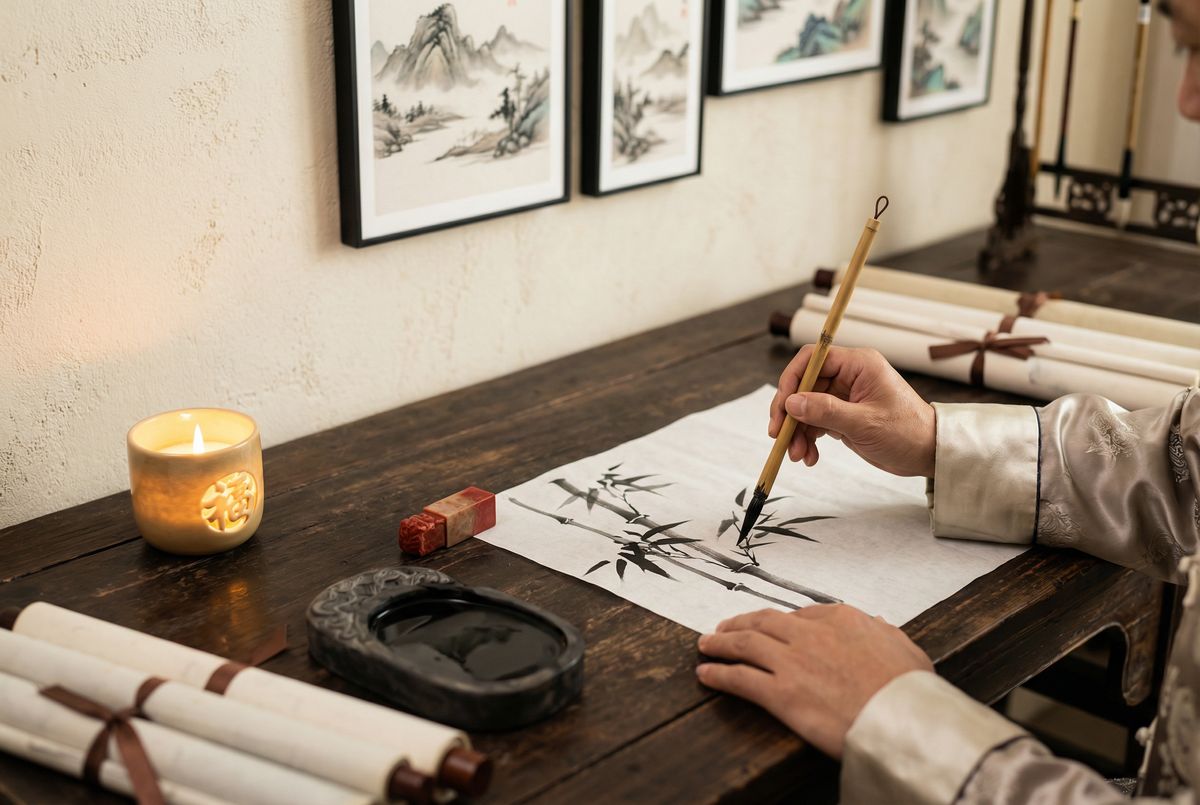 蘑菇视频国画意境视频教程